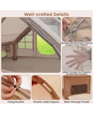 4-6 People Inflatable Camping Tent with Porch and Carrying Bag