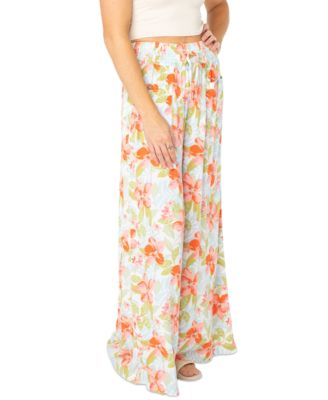 Juniors' Sunset Daze Printed Wide-Leg Pants