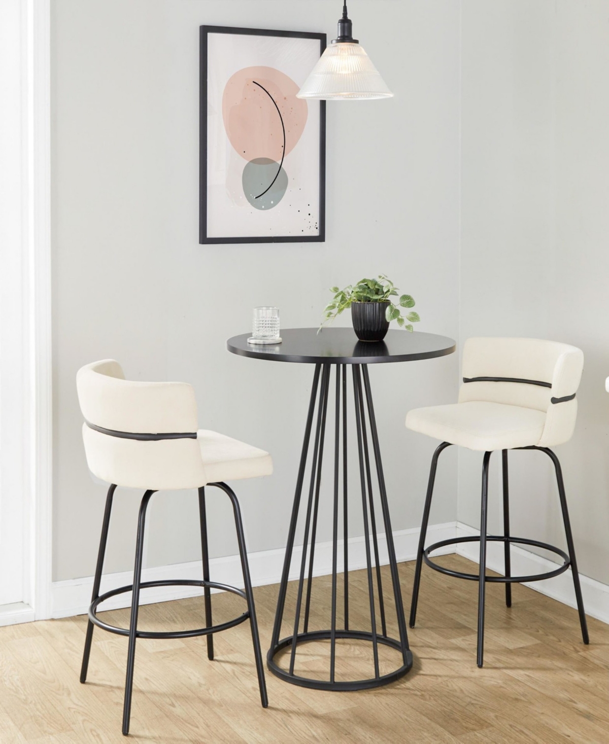Lumisource 36" Wood Canary Cosmo Contemporary Counter Table In Black