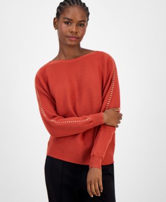 Women's Chain-Trim Boat-Neck Sweater