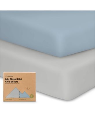 2-Pack Mini Crib Sheets, Pack and Play Sheets Fitted, Pack N Play Sheets, Organic Fitted Crib Sheet Cover