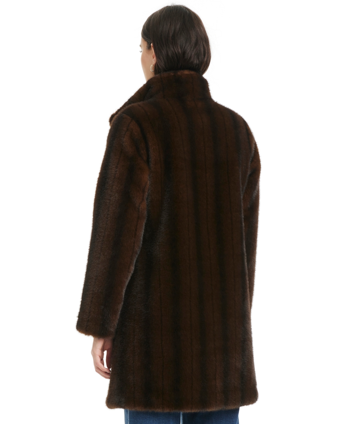 Jones New York Women's Collared Faux-fur Coat