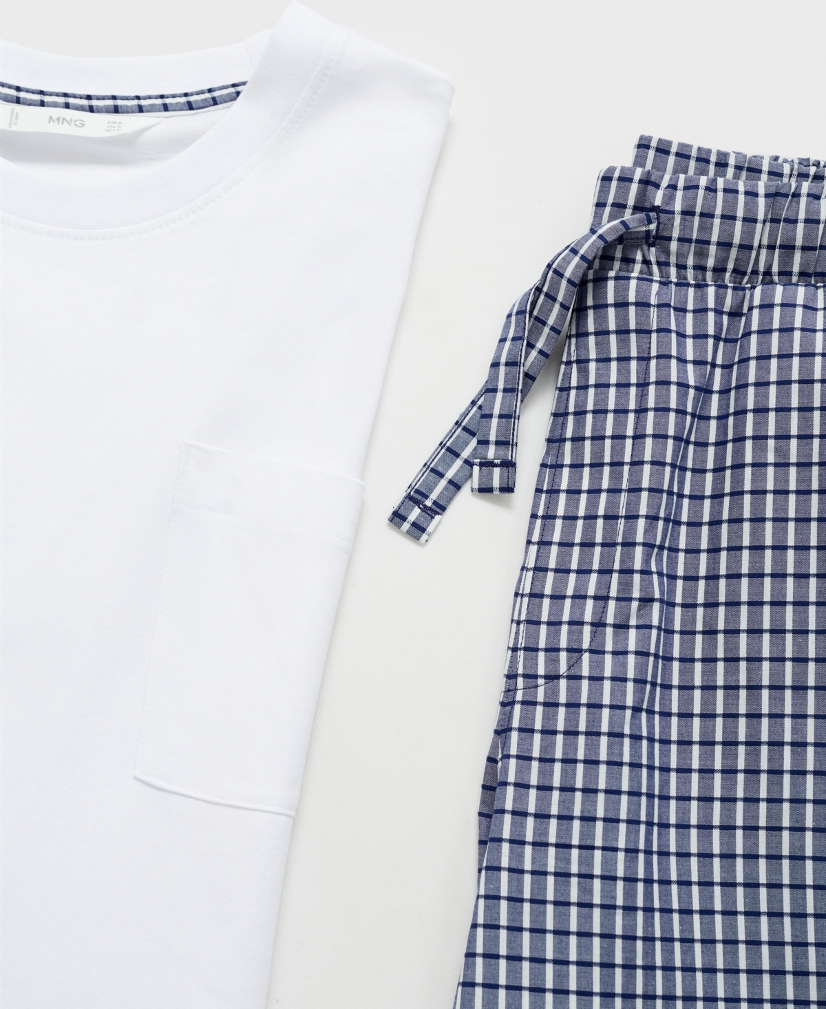 Mango Cotton Mix Textured T-shirt In White