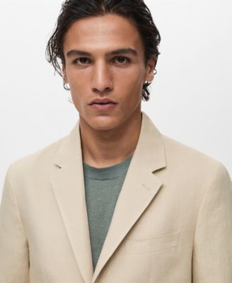 Men's Patch Pockets Linen Blazer