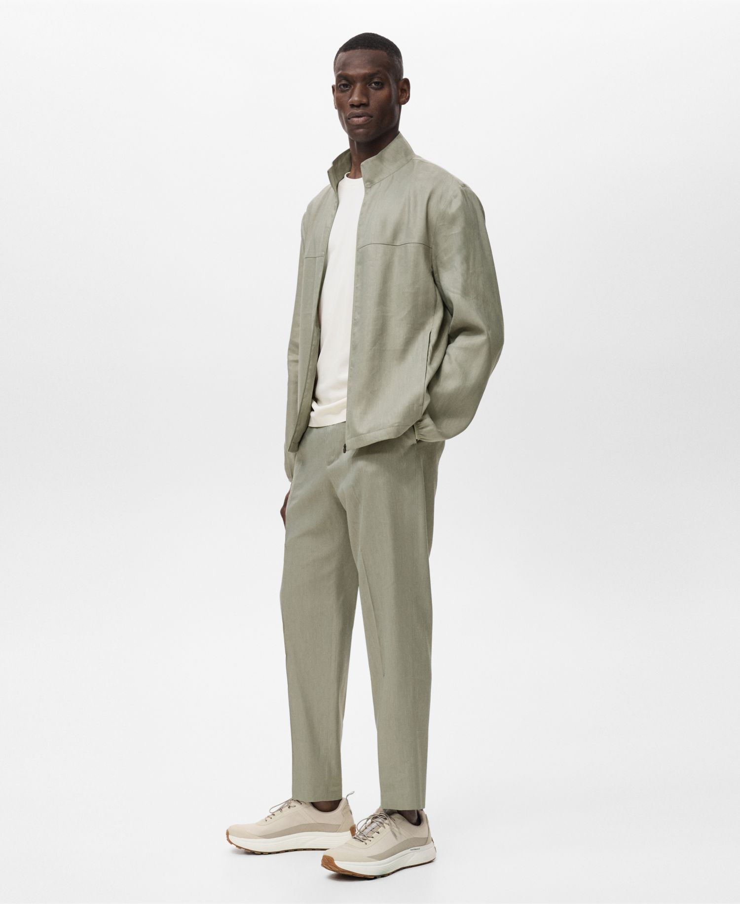 Men's Zipper Linen Jacket
