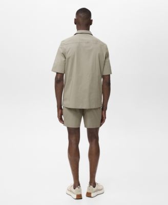 Men's Pockets and Bowling Collar Shirt