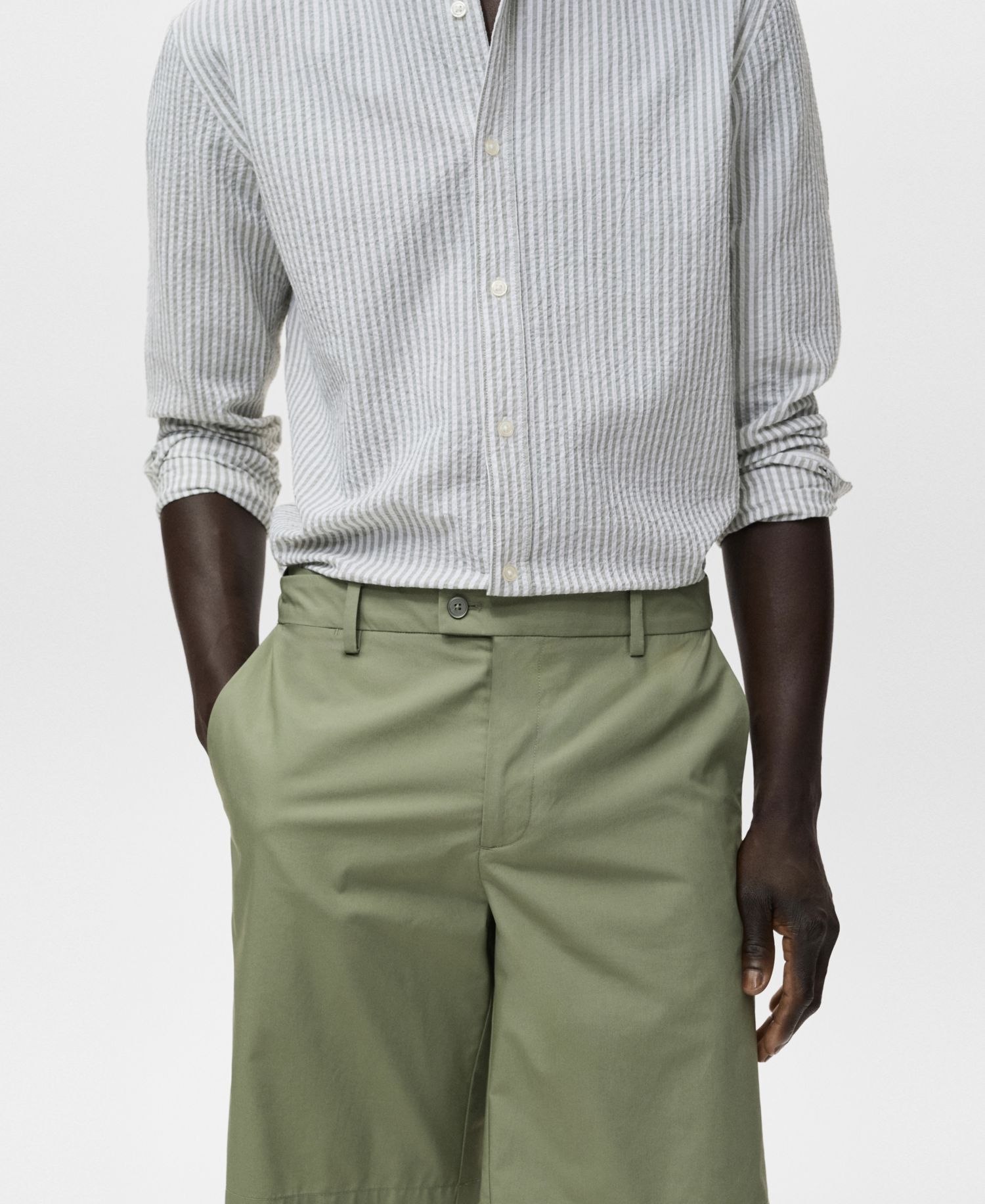 Men's Interior Elastic Strip Cotton Bermuda Shorts