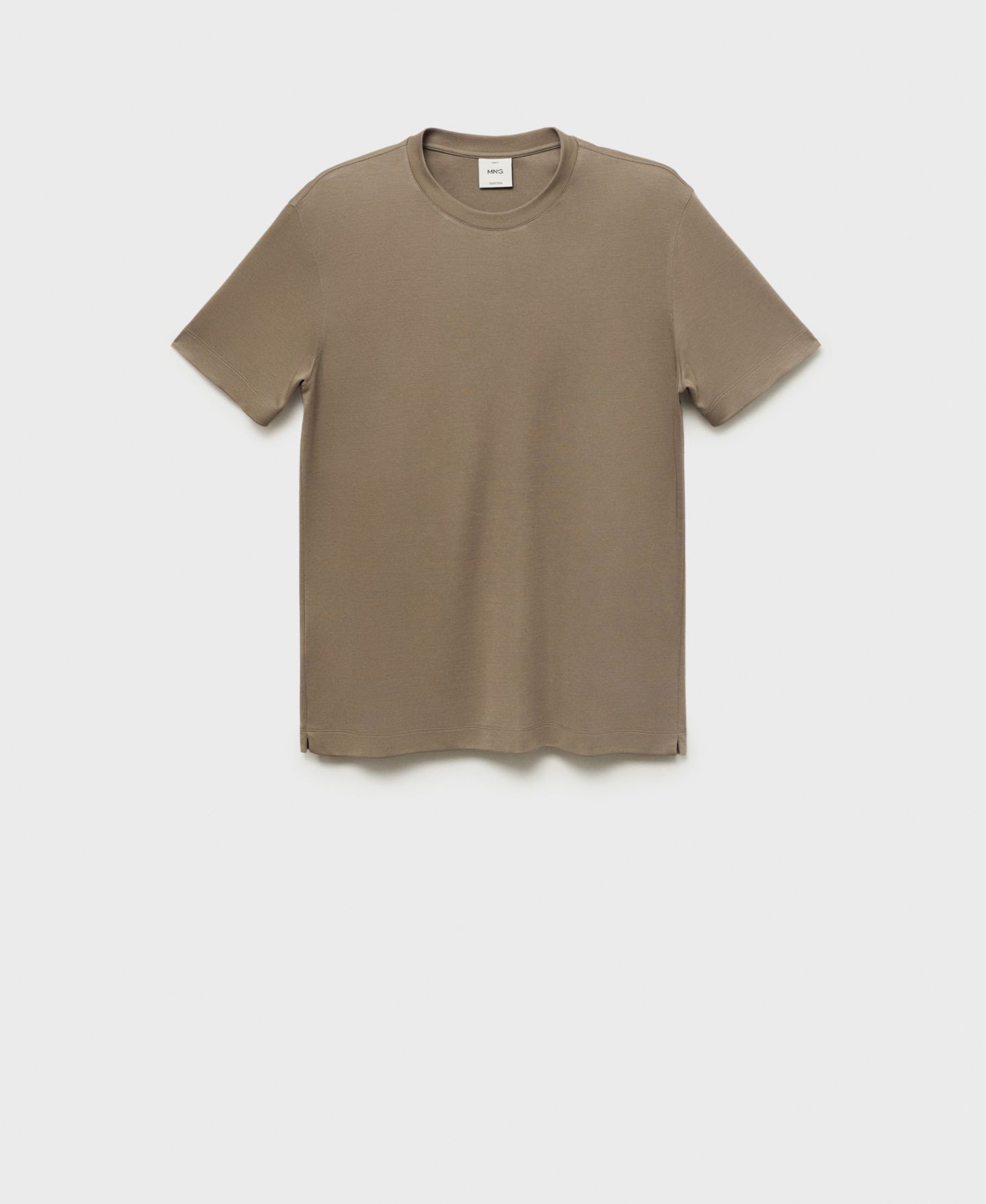 Мужская футболка Mango Short-Sleeved Lyocell, цвет: Норковый серый — фото 6