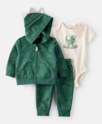 Carter's - Baby Boys Cotton Dinosaur Little Jacket, Bodysuit & Pants, 3 Piece Set