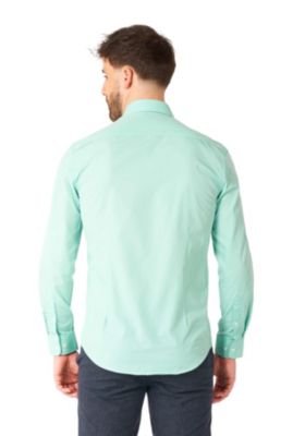 Men's Shirt - Long Sleeved Magic Mint Dress Shirt - Pastel Mint Green - Formal Clothing