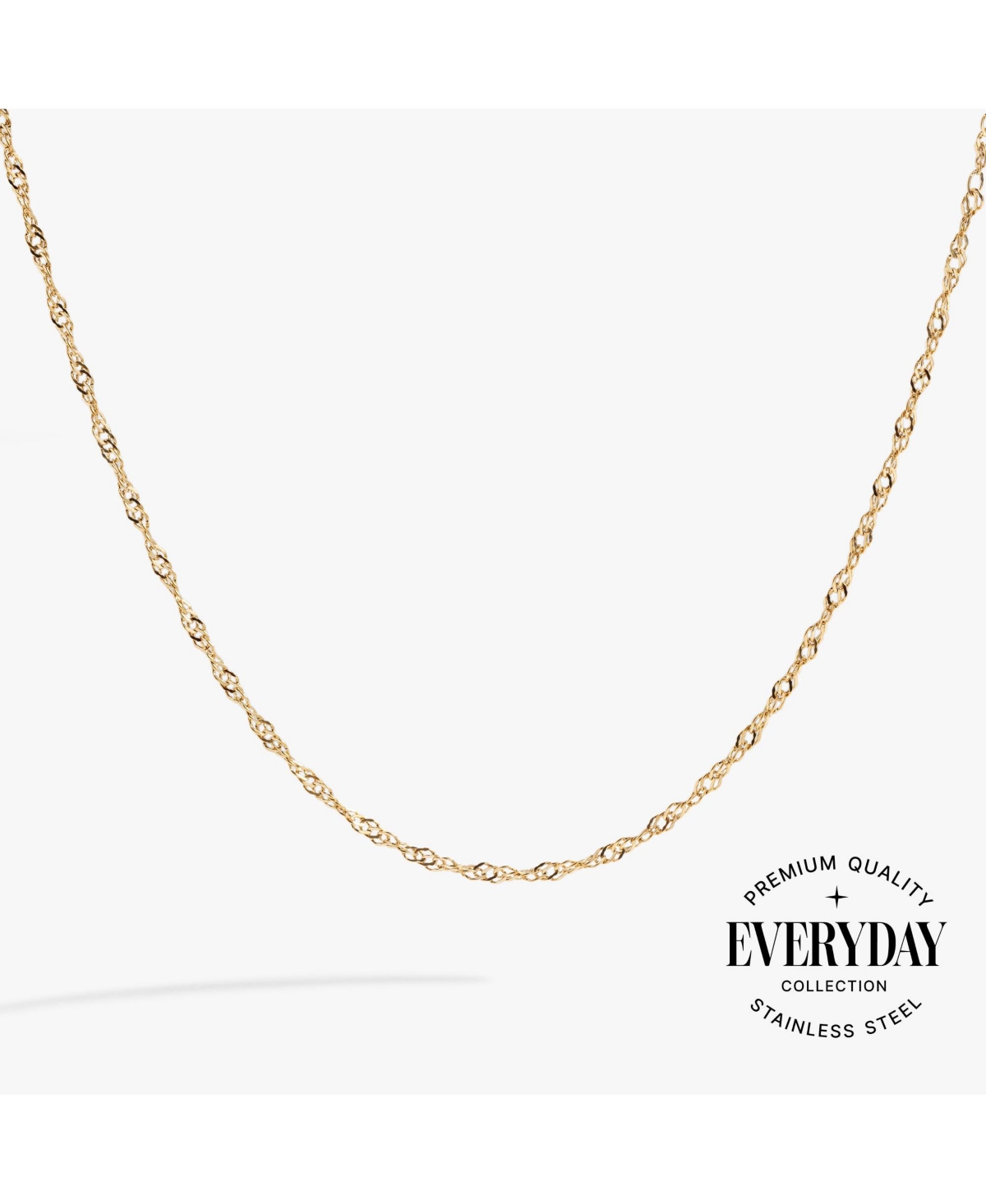 Singapore Chain Charm Layering Necklace - Gold