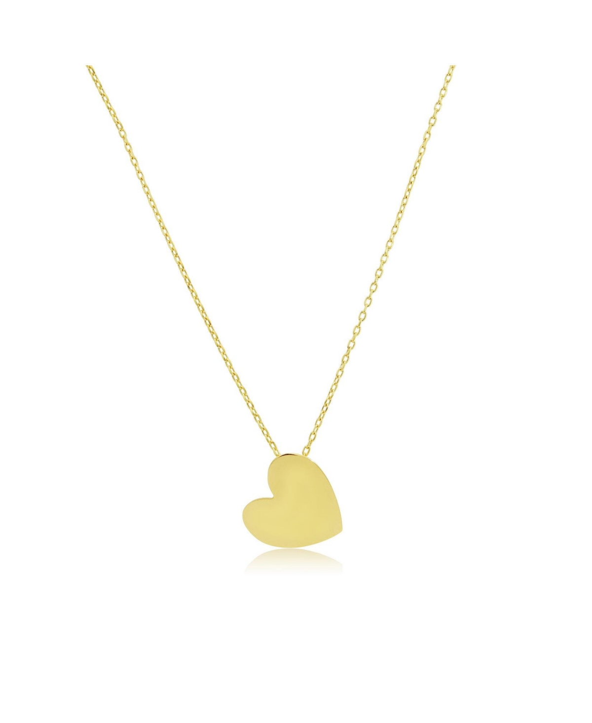 Asymmetrical Gold Heart Necklace 14K Gold - Gold
