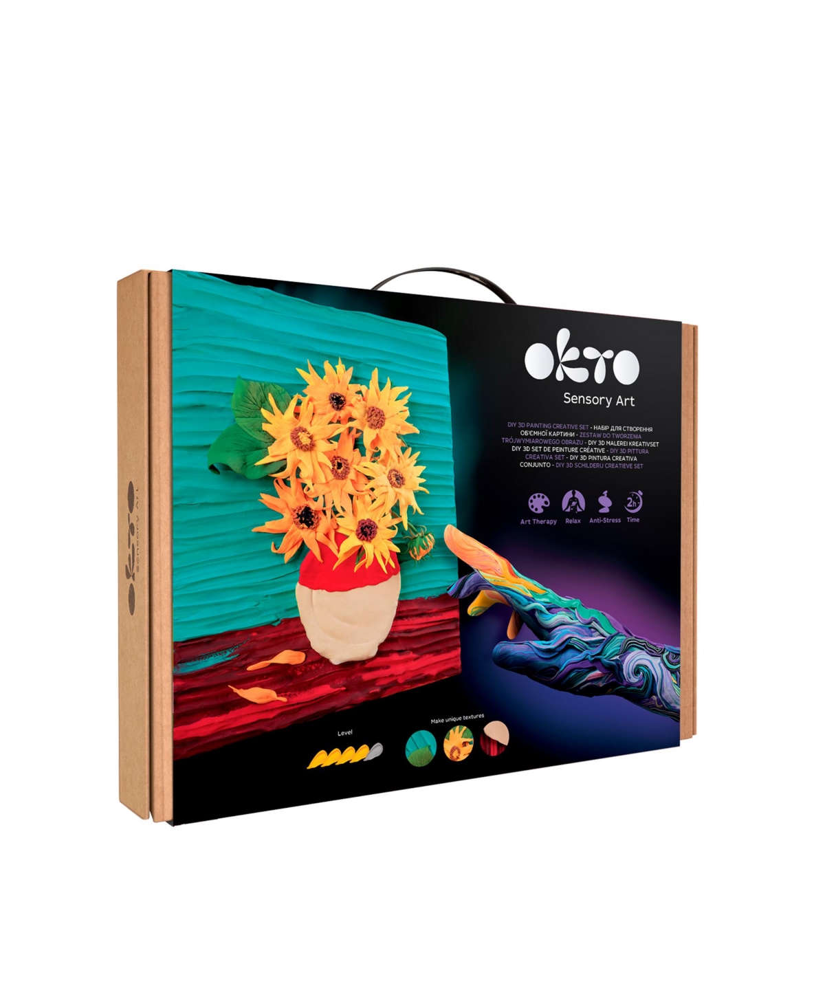 Okto Sensory Art 3D Painting "Sunflowers" – 11.8" x 15.7" Canvas Kit