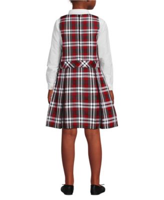 School Uniform Girls Plaid Jumper Top of Knee