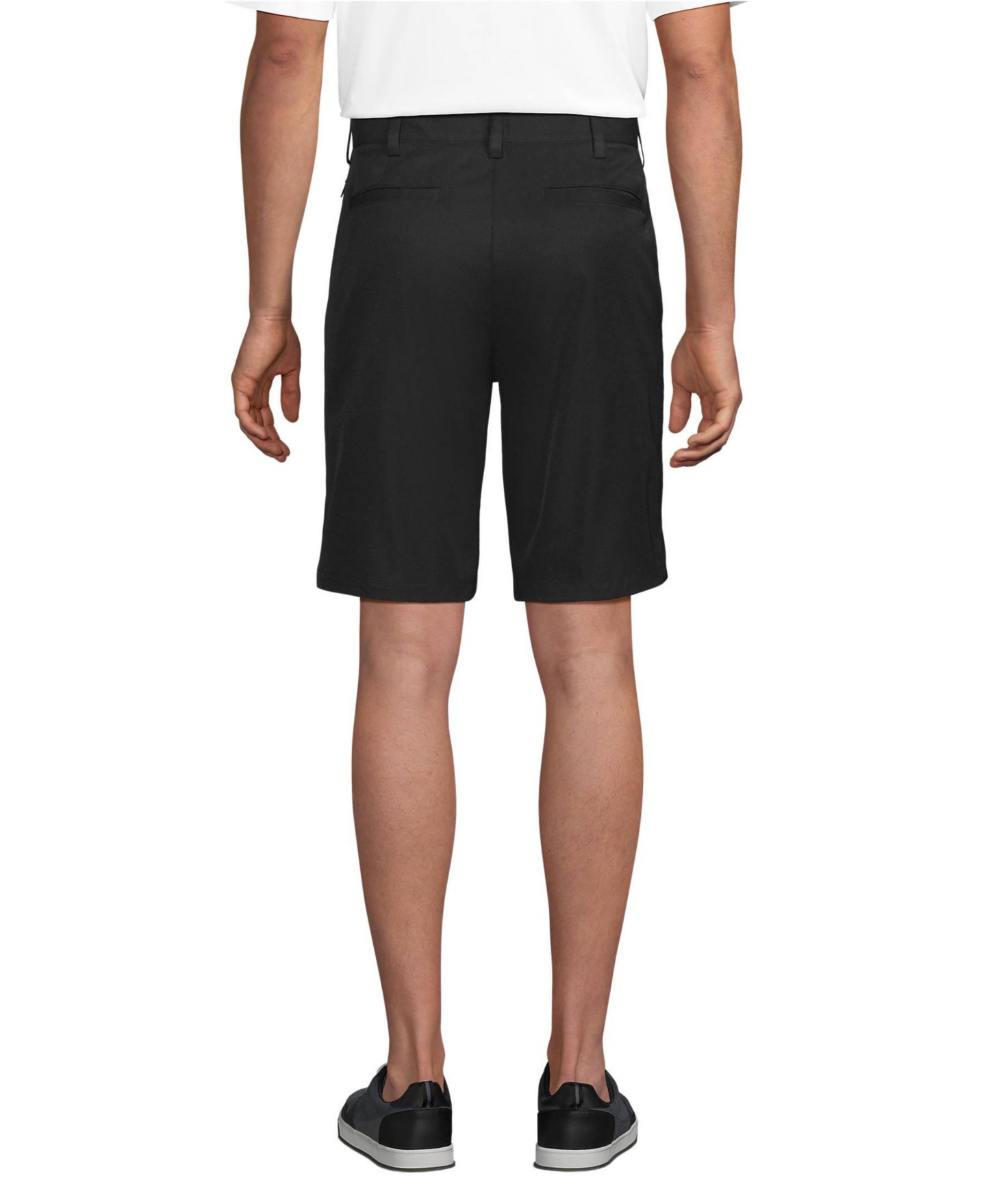 Мужские шорты Lands' End Sport Active Performance 9" Chino, цвет: Чёрный — фото 2