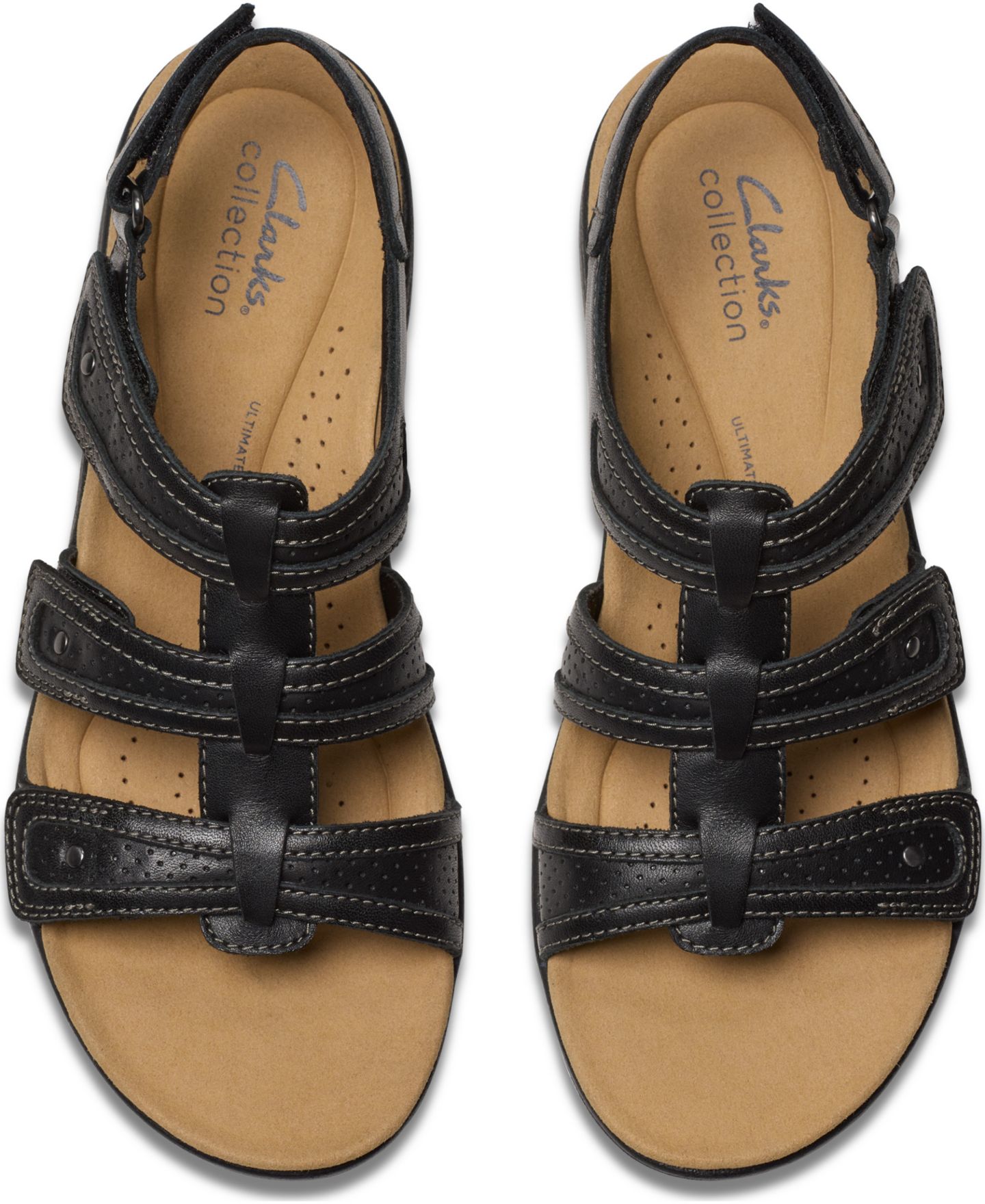 Женские сандалии Clarks Laurieann Ivy Rip Tape Casual, цвет: Чёрный кожаный — фото 7