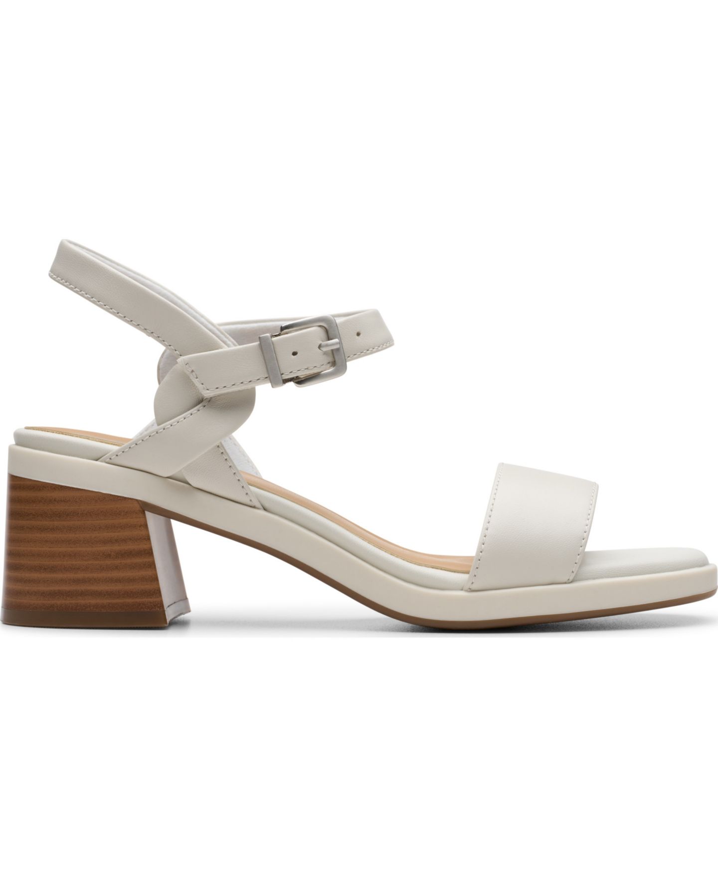 Женские сандалии Clarks Collection Jaylan Ray Buckles Leather, цвет: Молочный белый кожаный — фото 2