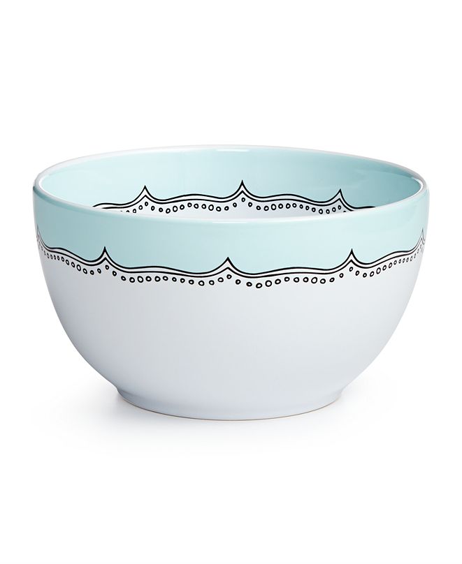 Martha Stewart Collection Mint Embroidery Ceramic Mixing Bowl, Created