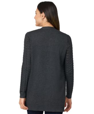 Women's Pointelle Open-Front Cardigan 