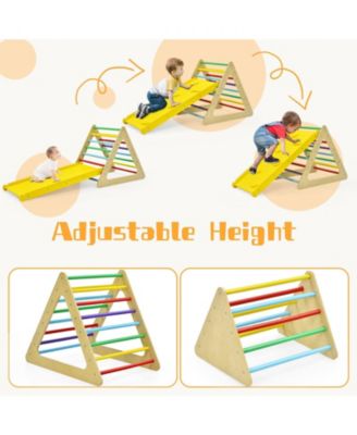 3 Piece Toddler Triangle Set Montessori with 2 Climbing Triangles and 1 Ramp