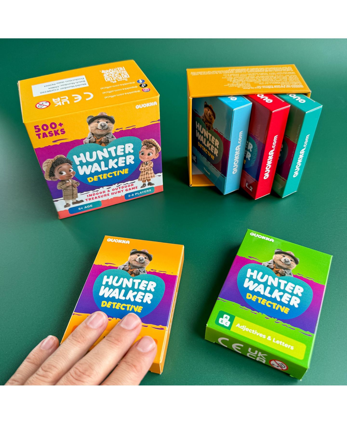 Детская игрушка Quokka Scavenger Hunt Cards 50-Card Picture-Based Team Building Party Game, Ages 4+, цвет: Adjectives & Letters — фото 7