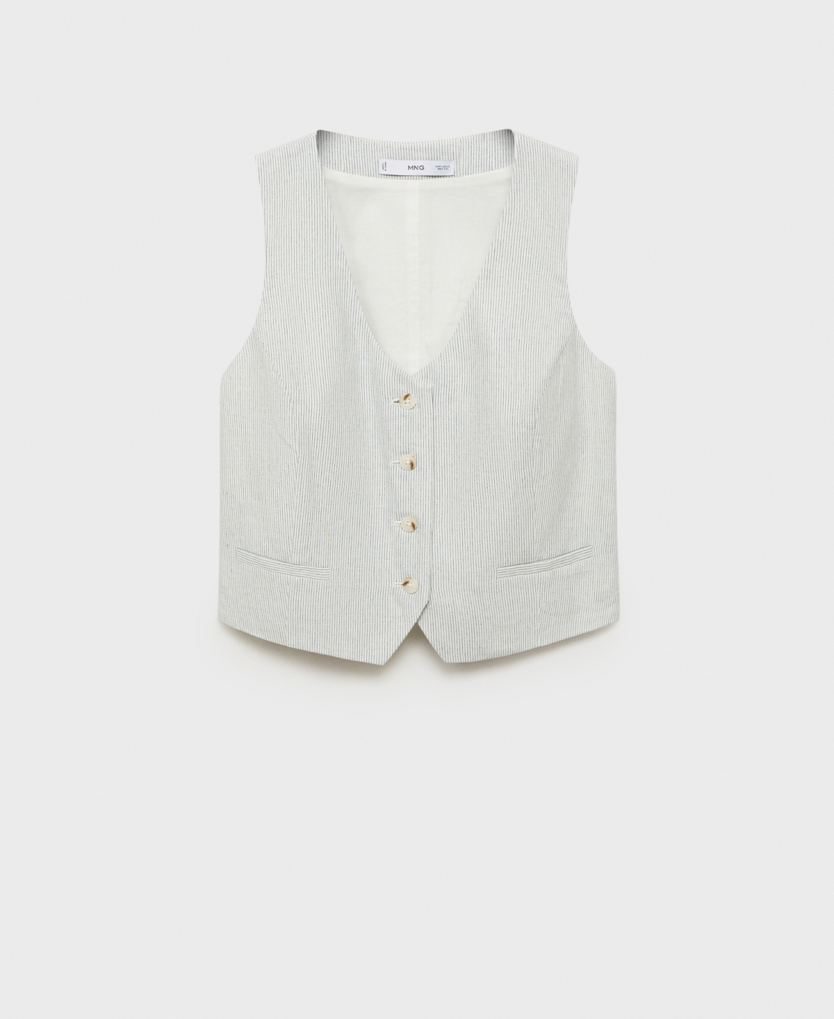 Mango Women's Linen-blend Suit Vest In White