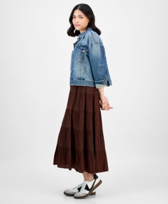 Women's Pull-On Tiered Maxi Skirt