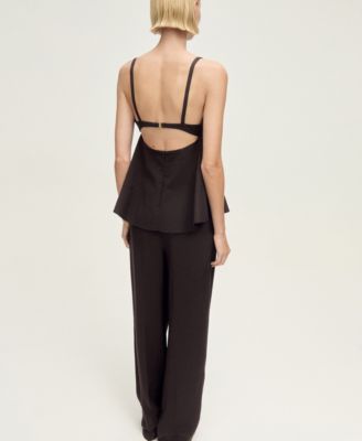 Women's Open Back V-Neck Top