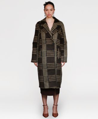 Women's Single-Breasted Plaid Coat