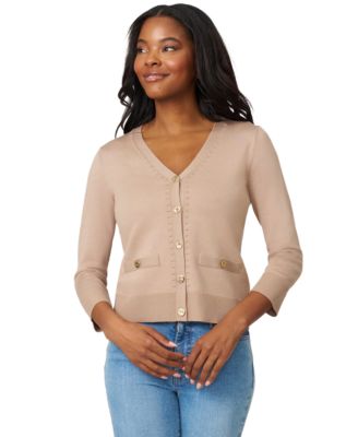 Women's V-Neck 3/4-Sleeve Cardigan 