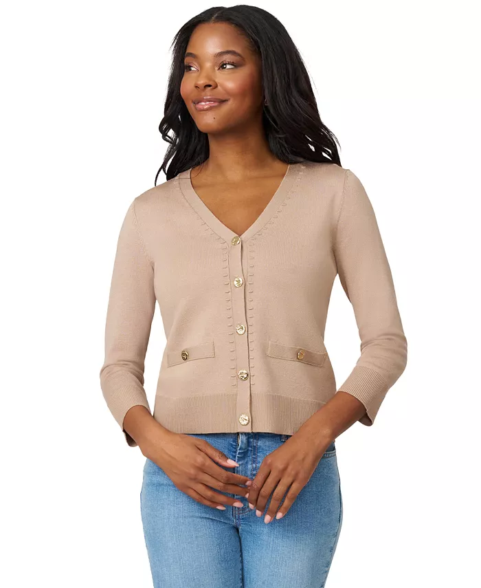 Women's V-Neck 3/4-Sleeve Cardigan - thumbnail 4