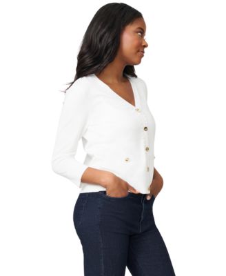 Women's V-Neck 3/4-Sleeve Cardigan 