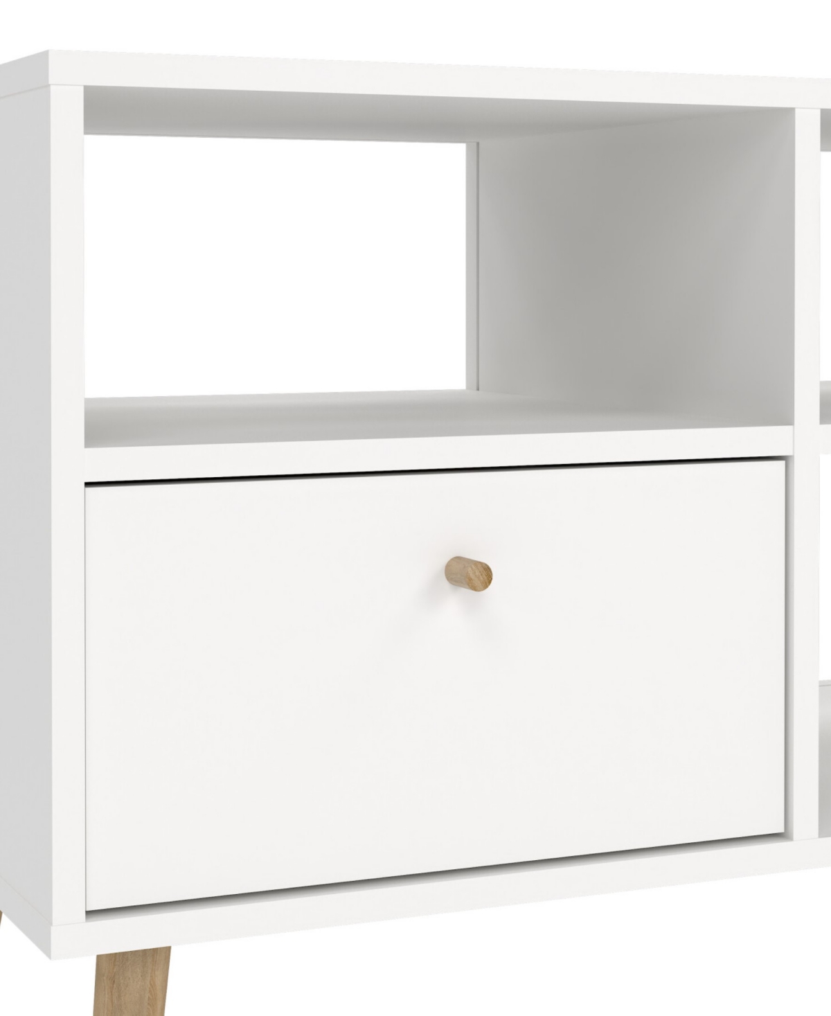 Tvilum 23.94" Wood 2 Drawer And 4 Shelf Tv Stand In White