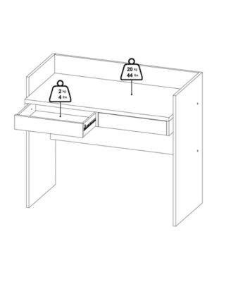 40.2" Wide 2 Storage Drawer Home Office Writing Desk
