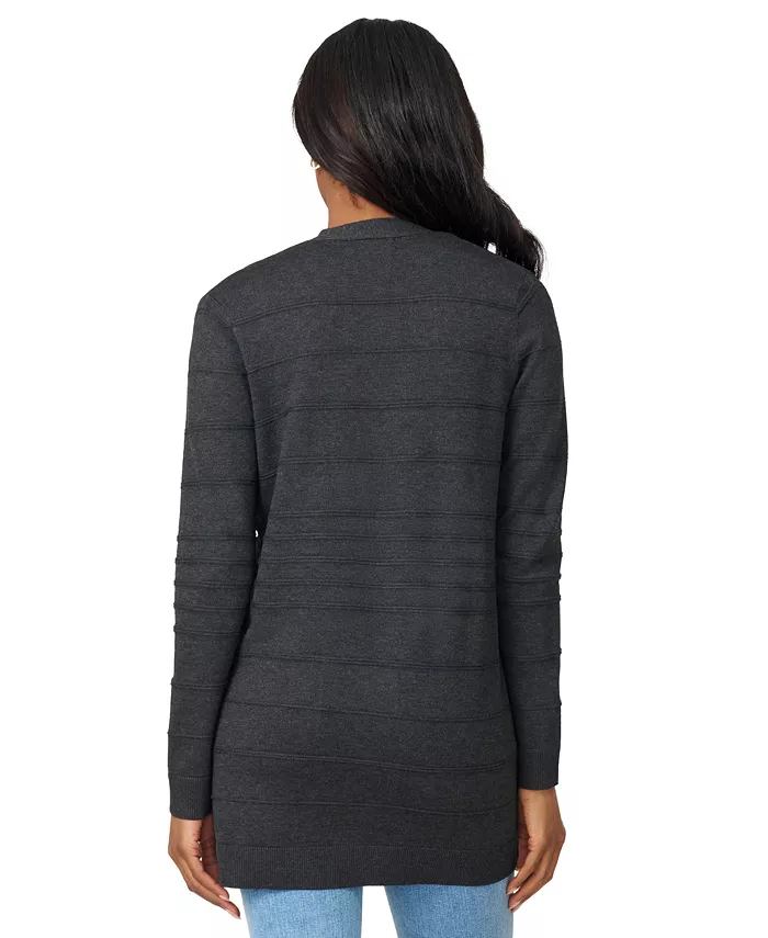 Women's Ribbed Open-Front Long Cardigan - thumbnail 7