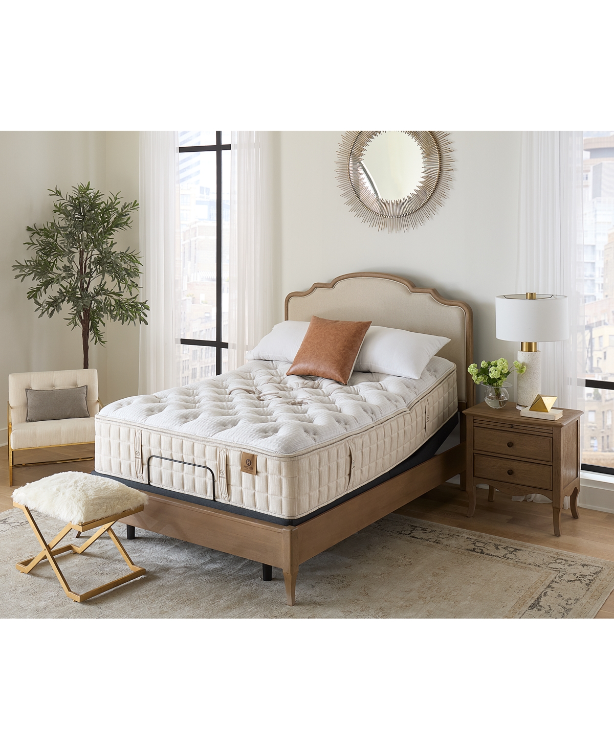 Hotel Natural Collection By King Koil Aster 16.5" Trim Line Medium Mattress, Queen, Exclusively At Macy's In Transparent