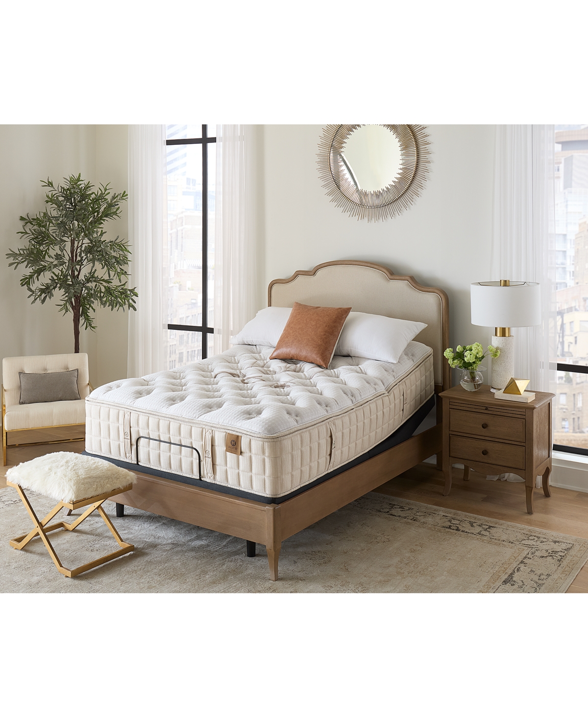 Hotel Natural Collection By King Koil Aster 16.5" Trim Line Plush Mattress, Twin, Exclusively At Macy's In White