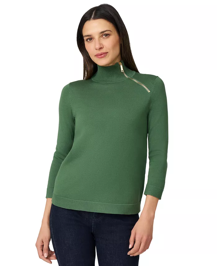 Women's Mock-Neck Side-Zip Sweater