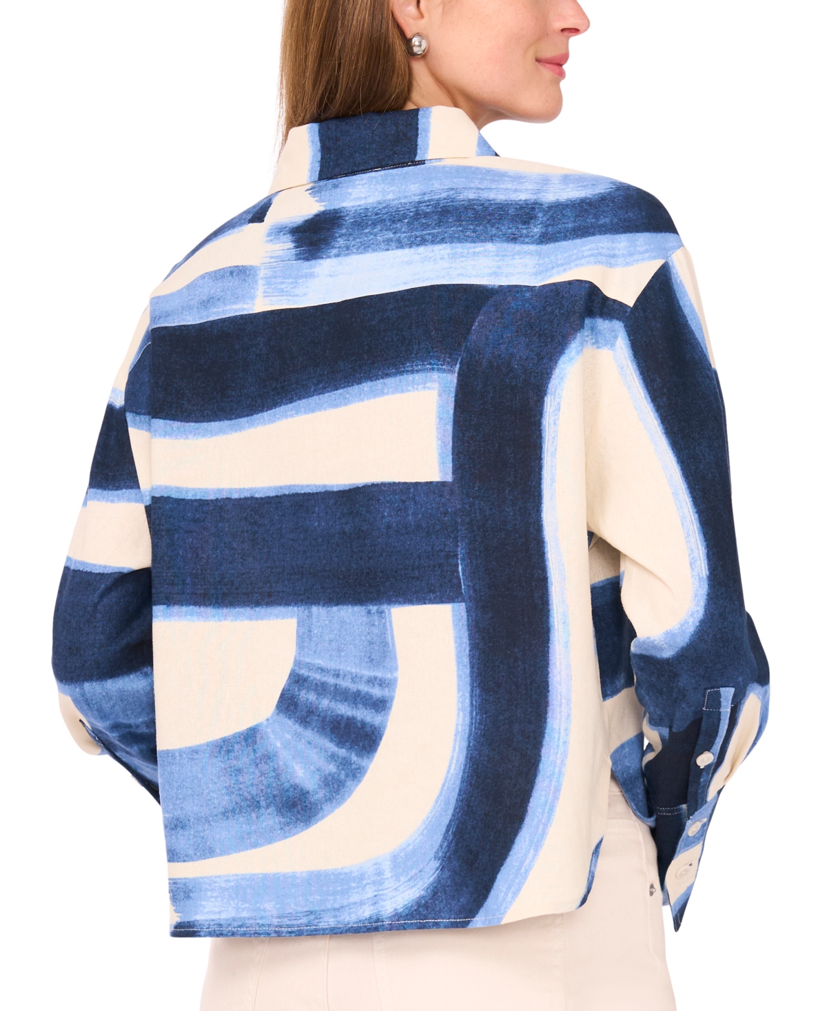 Parker Women's The Jay Printed Collared Button-front Shirt In Blue