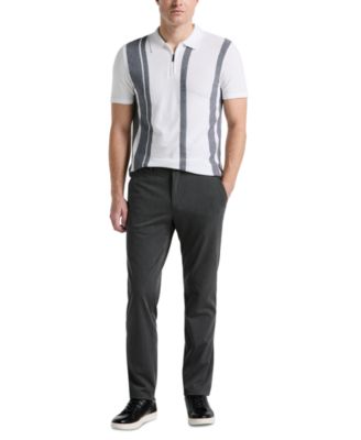 Men's Stripe Zip Polo Shirt