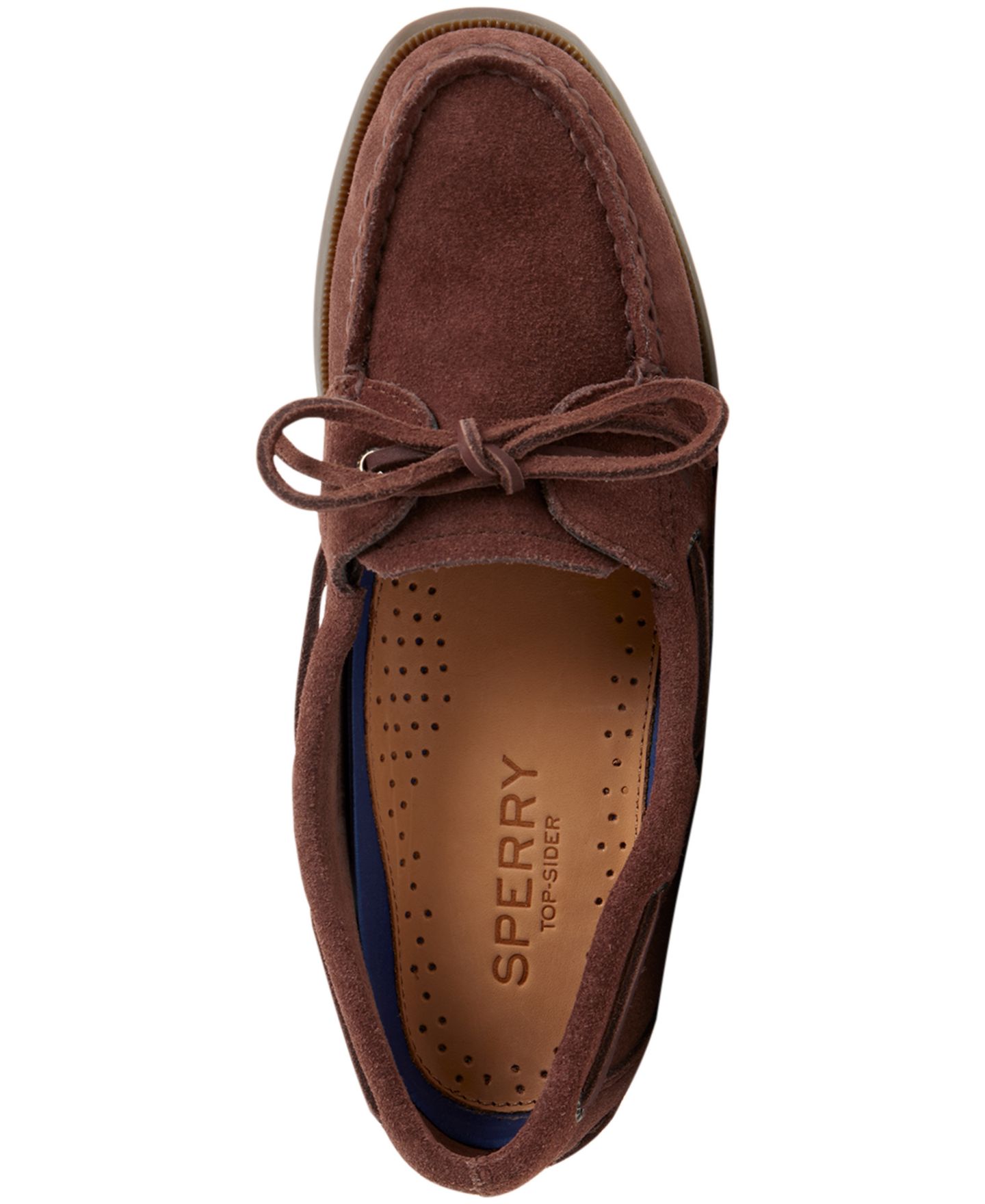 Женские туфли Sperry Authentic Original 1-Eye Lace-Up Boat, цвет: Замшевый тёмный — фото 4