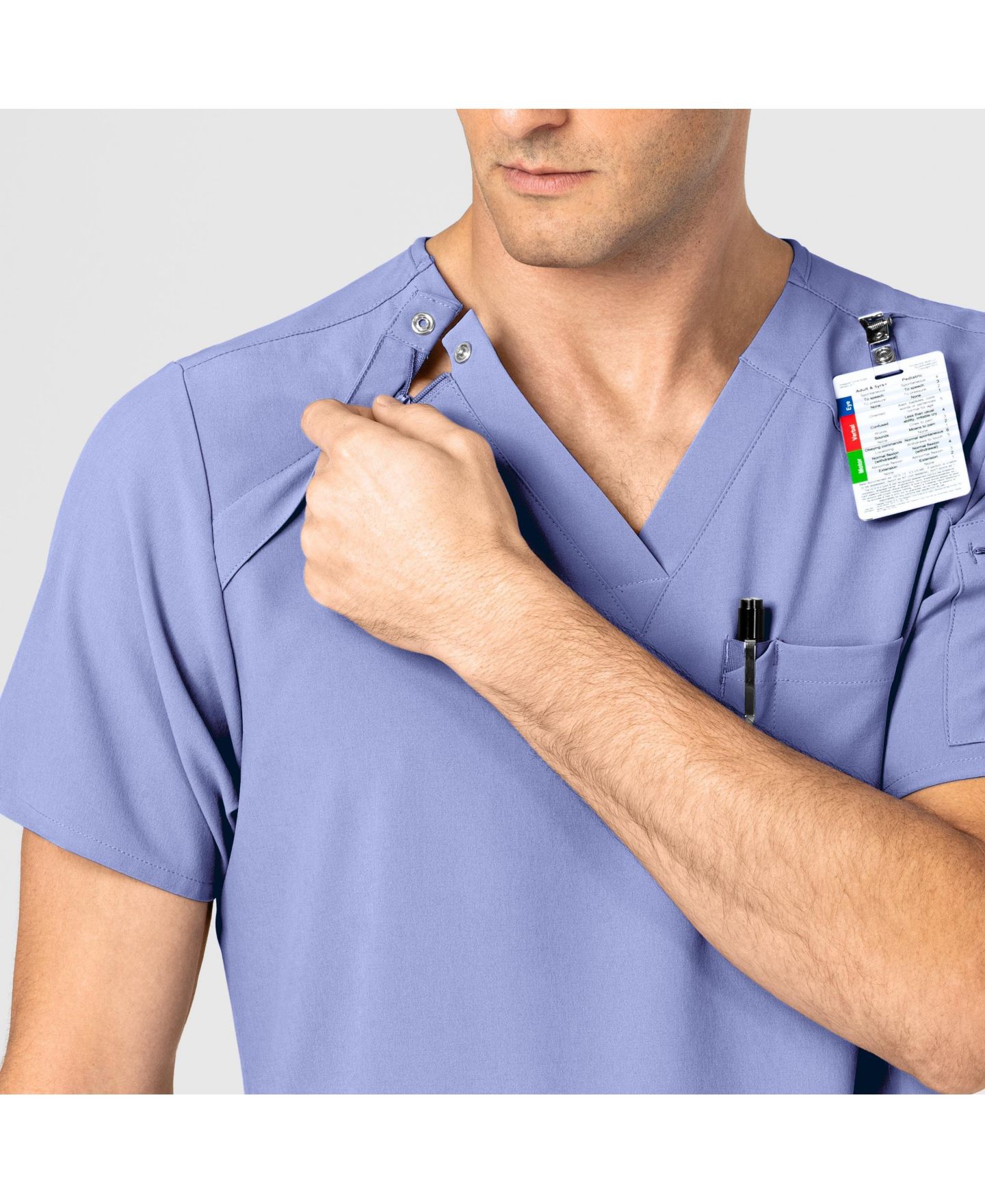 Мужской топ Wink Renew EZ Zip Scrub, цвет: Синий — фото 6