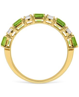 Green Sapphire (1-1/5 ct. t.w.) & White Sapphire (3/8 ct. t.w.) Band in 14k Gold
