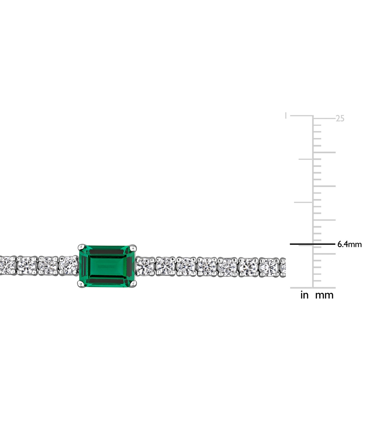 Macy's Lab-created Emerald (1-1/2 Ct. T.w.) & Lab-created White Sapphire (5-1/5 Ct. T.w.) Flex Bracelet In  In Green