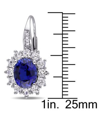 Lab-Created Gemstone & Diamond Accent Drop Earrings in Sterling Silver