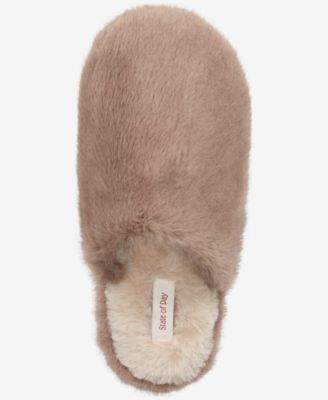 Women's Boxed Two-Tone Faux-Fur Slide Slippers, Macy's Exclusive