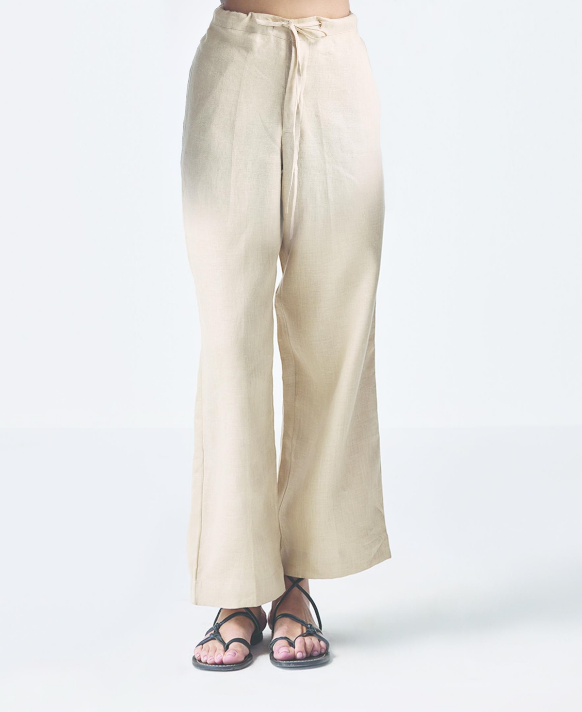 Women's Wide Leg Pants in Hemp - Neutral beige