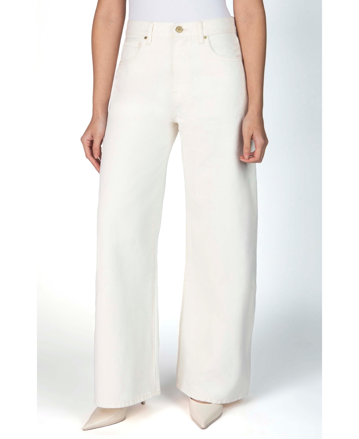 Petite The Laura Wide Leg Jean - Pearl