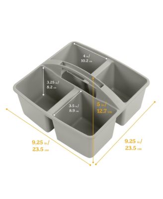 4-Compartment Medium Caddy, Grey, 6-Pack