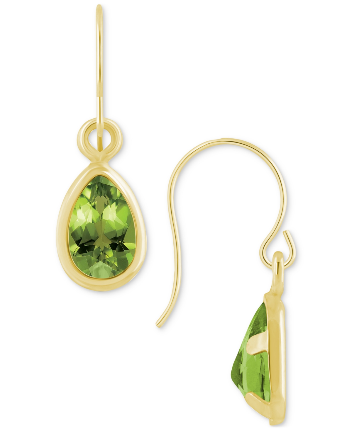 Macy's Amethyst Pear Bezel Drop Earrings (3/4 Ct. T.w) In 10k Gold (also In Additional Gemstones)
